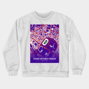 Stadio Artemio Franchi Map Design - Purple Crewneck Sweatshirt